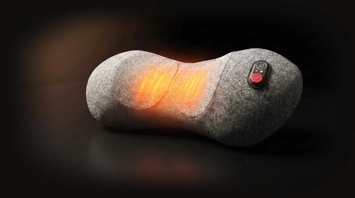 Unbent lumbar support with its warm centre glowing